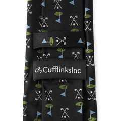 Golf Course Black Silk Men's Tie