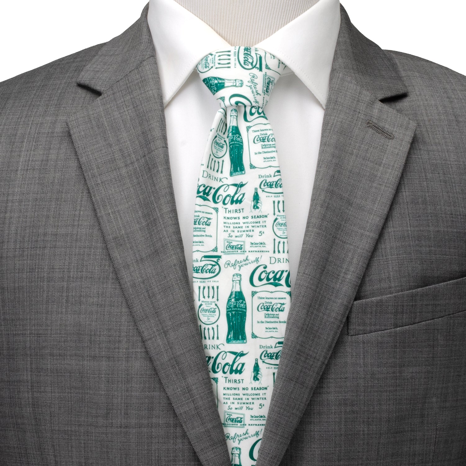  Cufflinks Coca-Cola Green Bottle Men's Tie - Default Title - Bonton