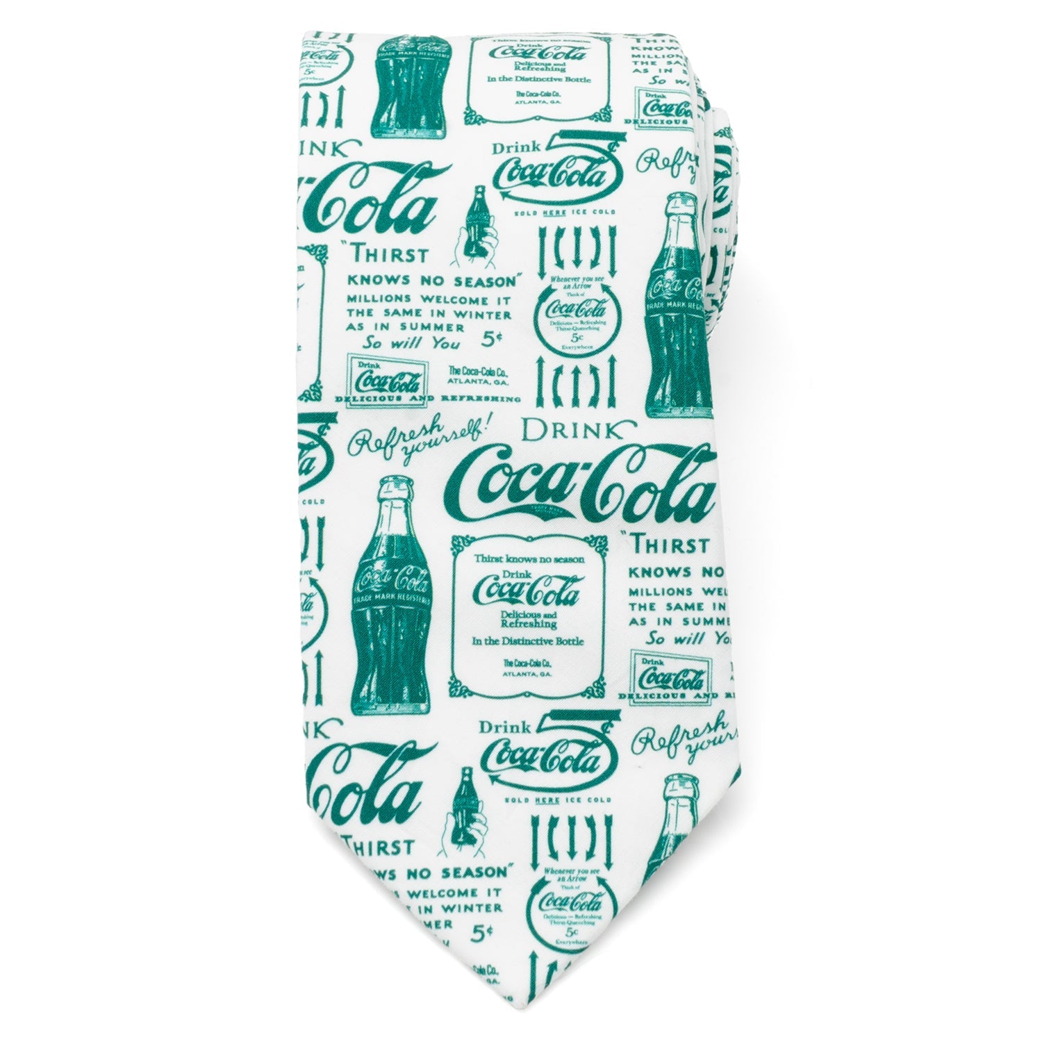  Cufflinks Coca-Cola Green Bottle Men's Tie - Default Title - Bonton