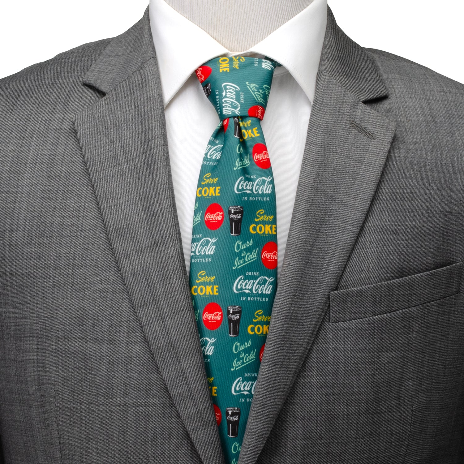  Cufflinks Coca-Cola Green Men's Tie - Default Title - Bonton