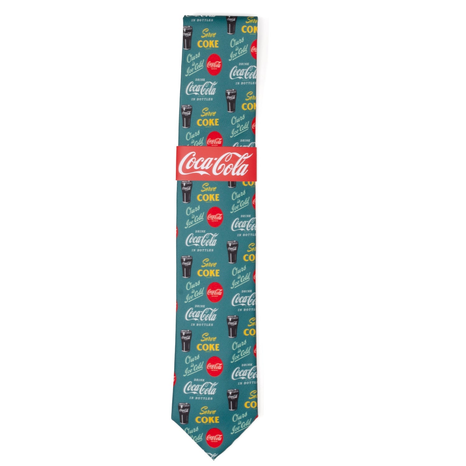  Cufflinks Coca-Cola Green Men's Tie - Default Title - Bonton