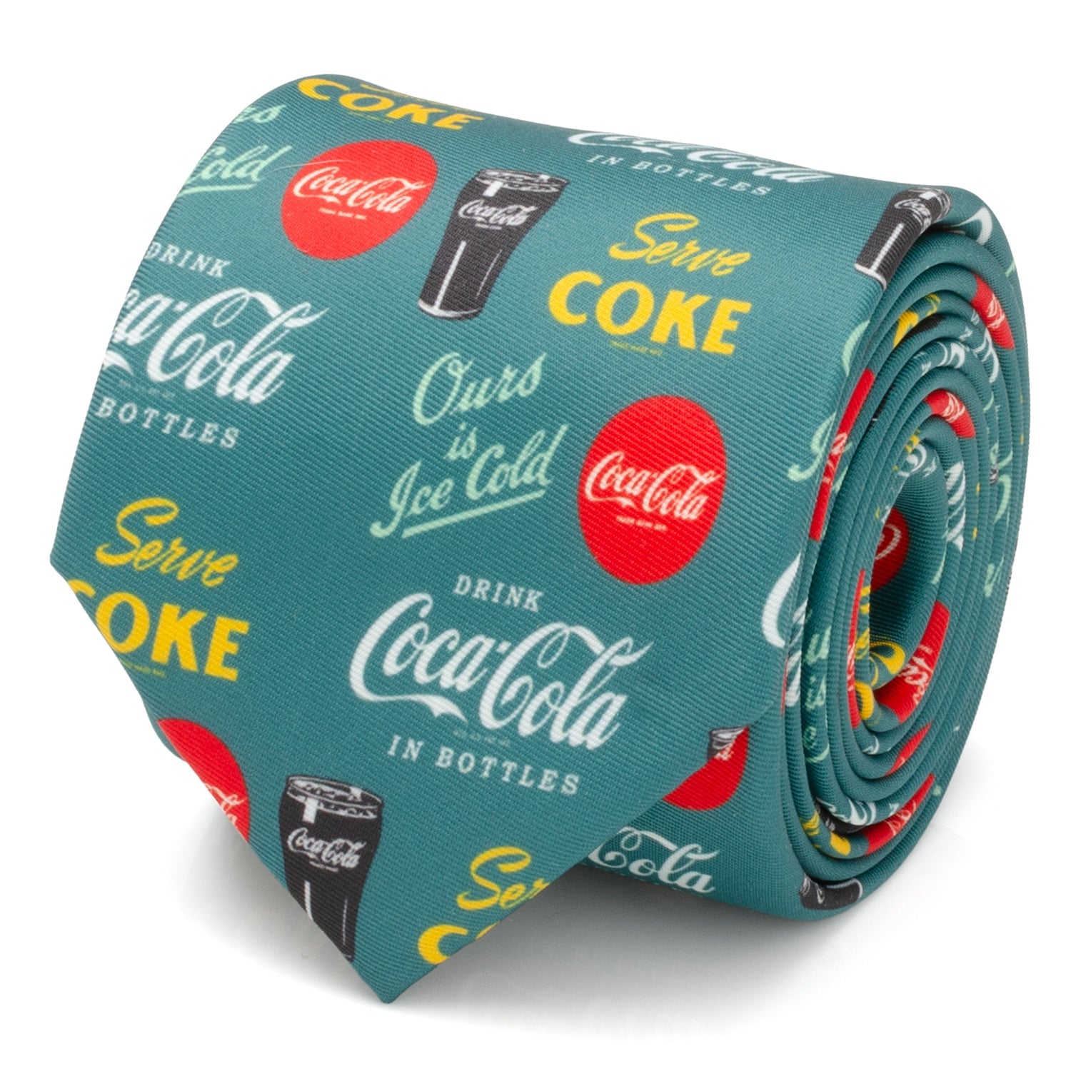  Cufflinks Coca-Cola Green Men's Tie - Default Title - Bonton