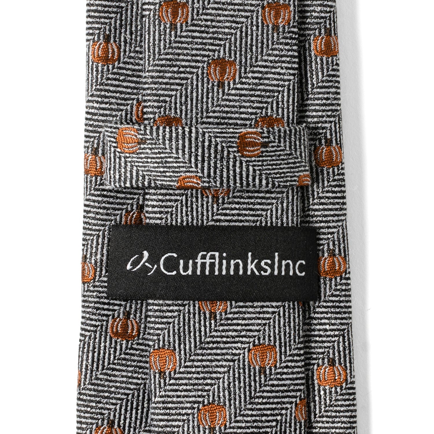  Cufflinks Holiday Pumpkin Herringbone Tie - Default Title - Bonton