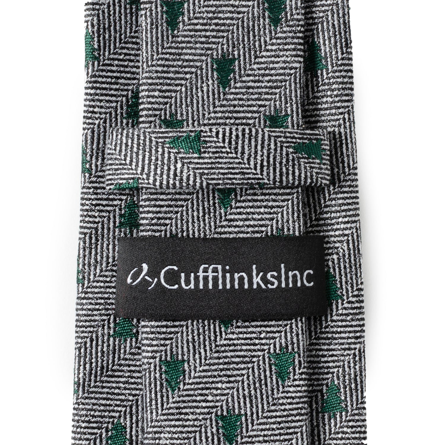  Cufflinks Holiday Tree Herringbone Tie - Default Title - Bonton