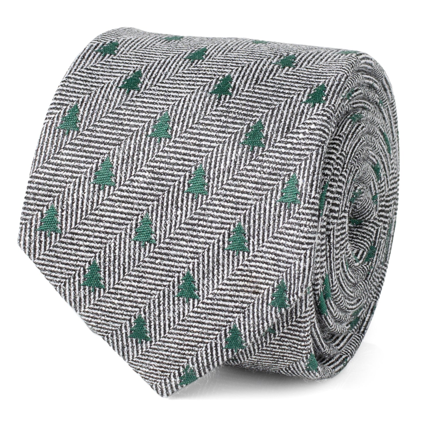  Cufflinks Holiday Tree Herringbone Tie - Default Title - Bonton