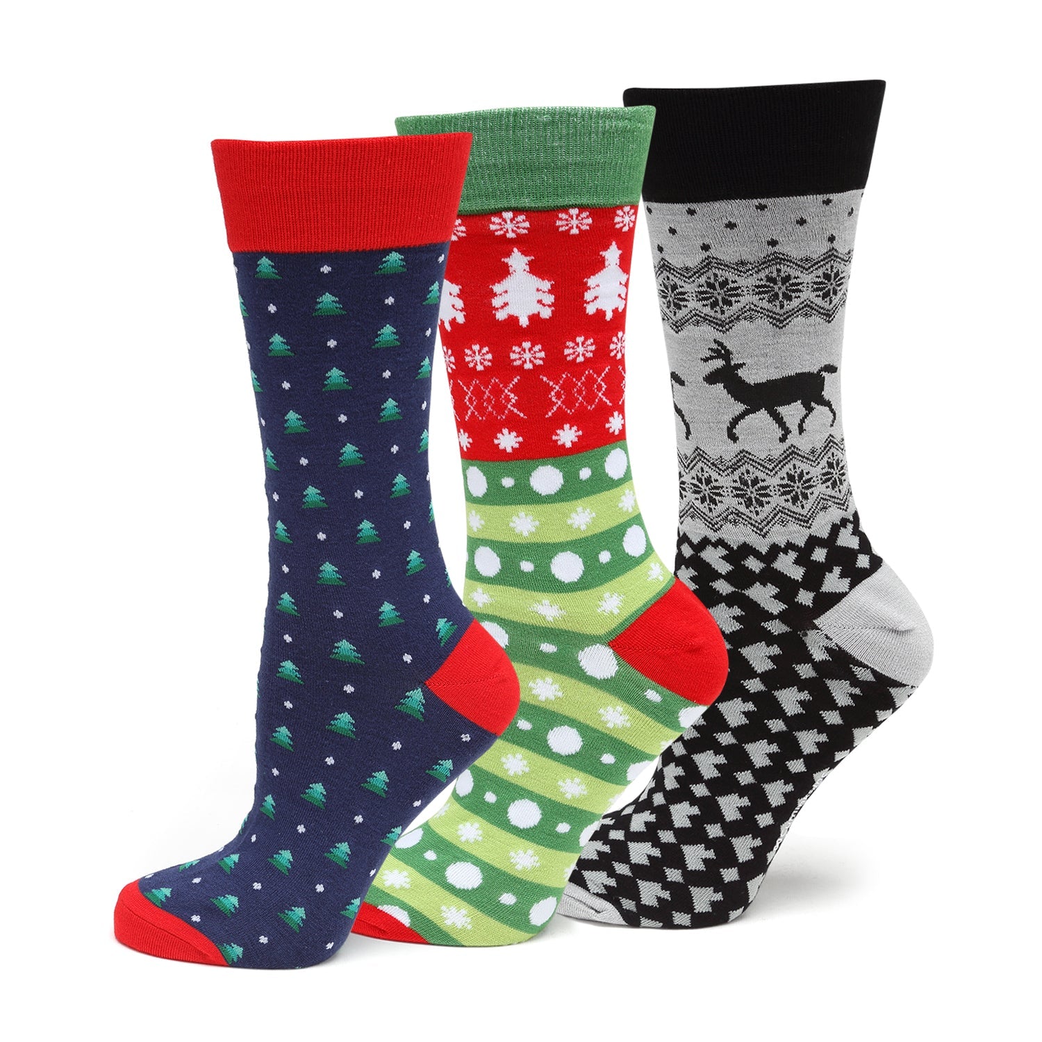  Cufflinks Holiday Sock 3 Pack Gift Set - Default Title - Bonton