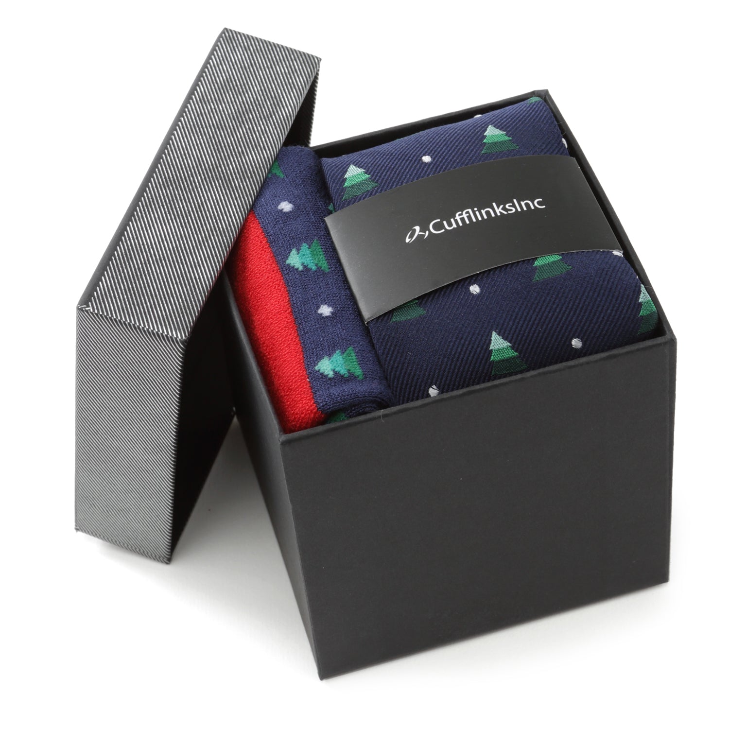  Cufflinks Holiday Tree Tie and Sock Gift Set - Default Title - Bonton