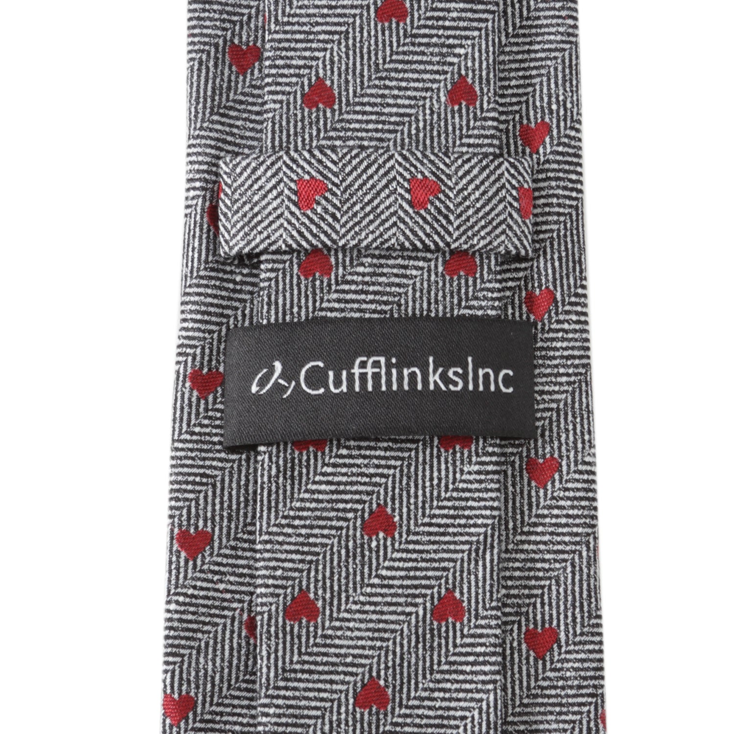  Cufflinks Herringbone Heart Men's Tie - Default Title - Bonton