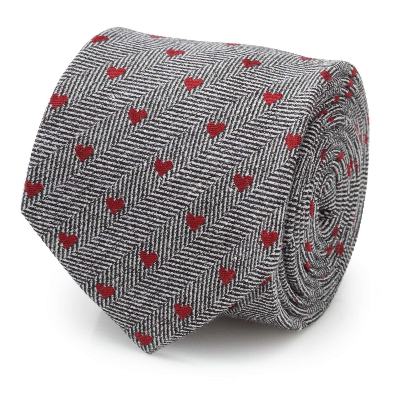  Cufflinks Herringbone Heart Men's Tie - Default Title - Bonton