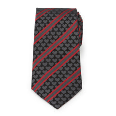 Black Heart Striped Men's Tie