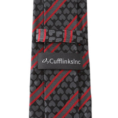 Black Heart Striped Men's Tie