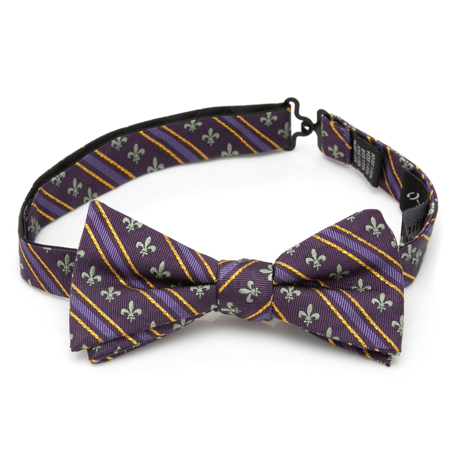  Cufflinks Mardi Gras Stripe Bow Tie - Default Title - Bonton