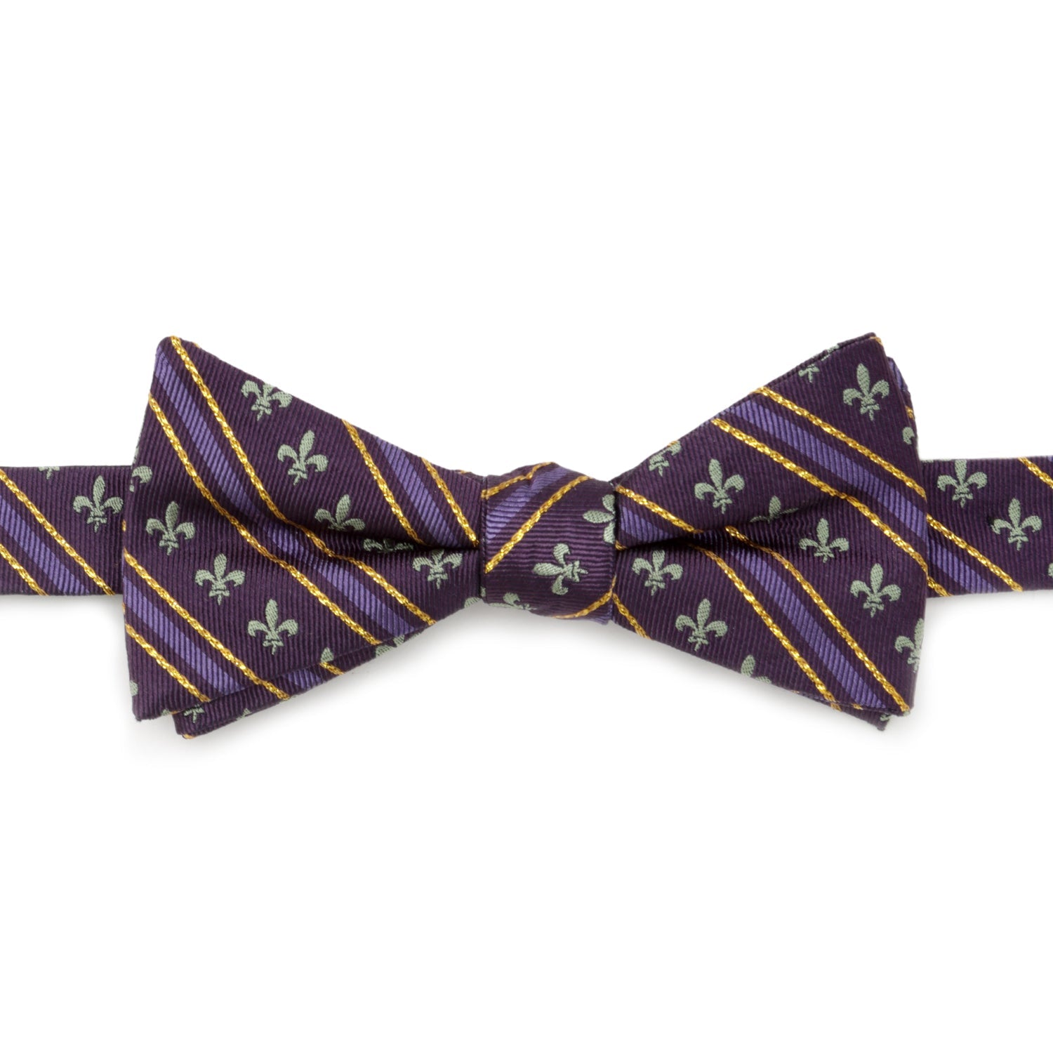  Cufflinks Mardi Gras Stripe Bow Tie - Default Title - Bonton