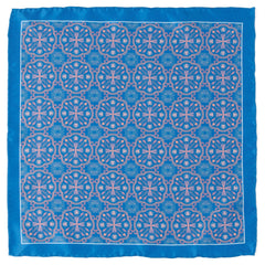 Aboriginal Ornament Patterned Blue Pocket Square