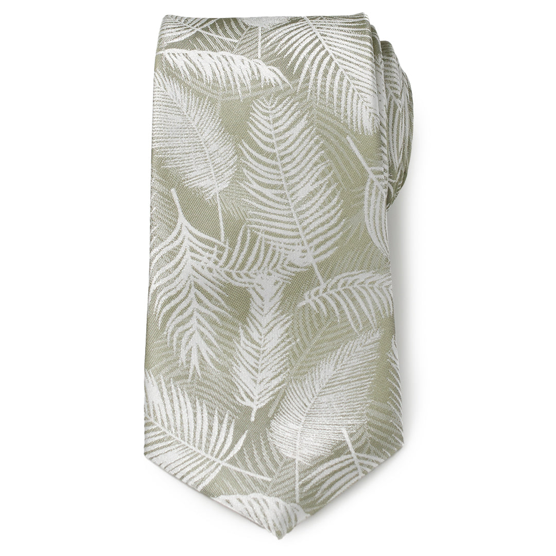  Cufflinks Palm Leaf Light Sage Tie - Default Title - Bonton