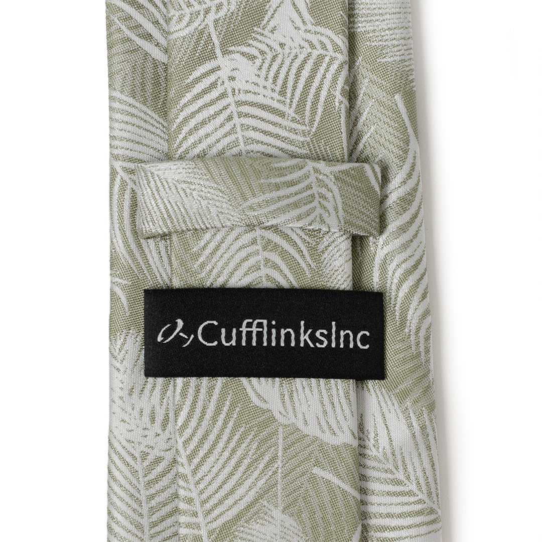  Cufflinks Palm Leaf Light Sage Tie - Default Title - Bonton