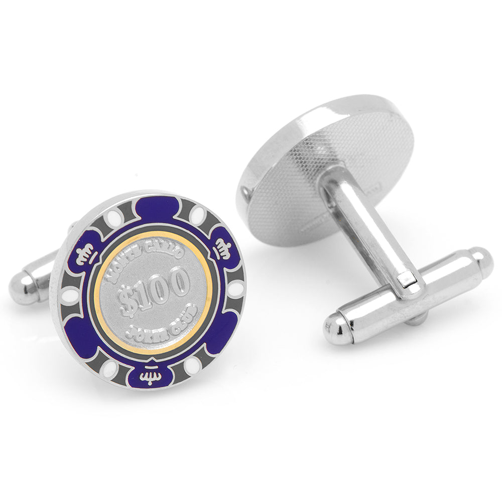  Cufflinks $100 Purple Poker Chip Cufflinks - Default Title - Bonton