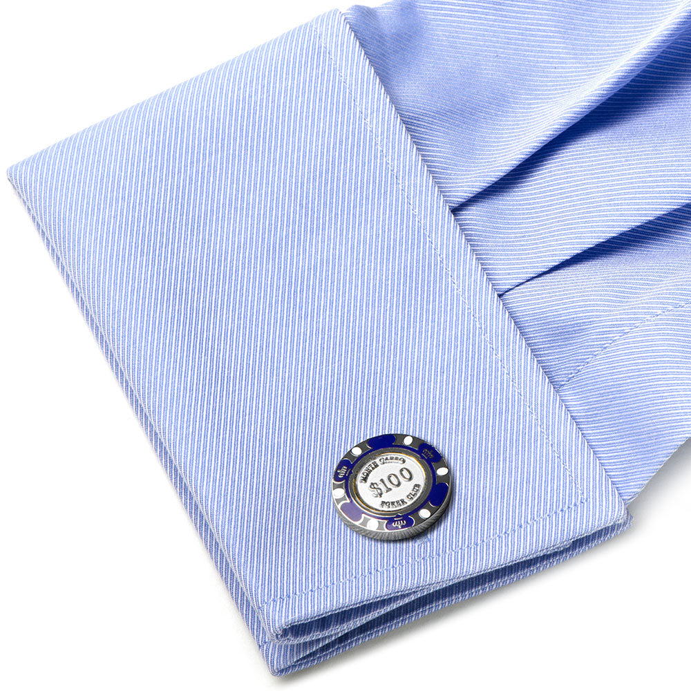  Cufflinks $100 Purple Poker Chip Cufflinks - Default Title - Bonton