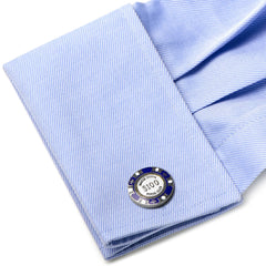 $100 Purple Poker Chip Cufflinks