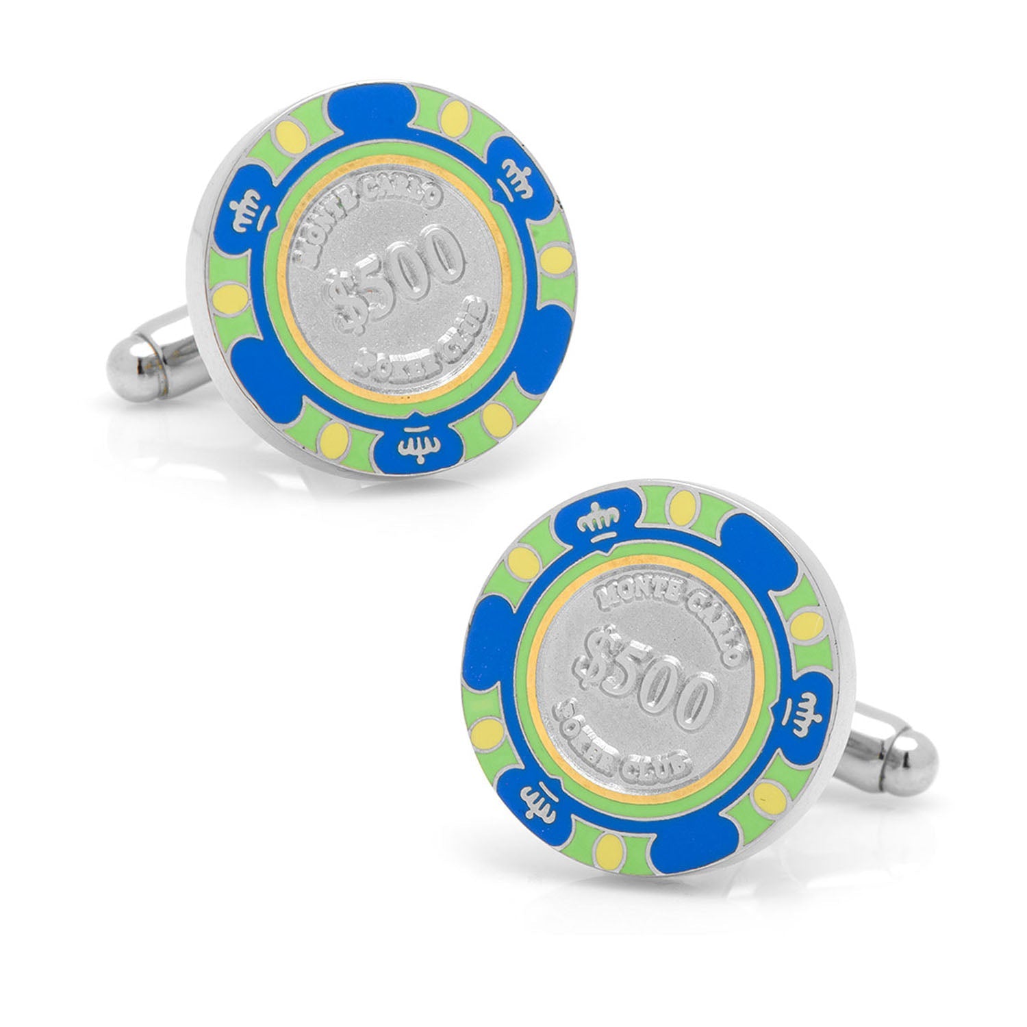  Cufflinks $500 Blue Poker Chip Cufflinks - Default Title - Bonton