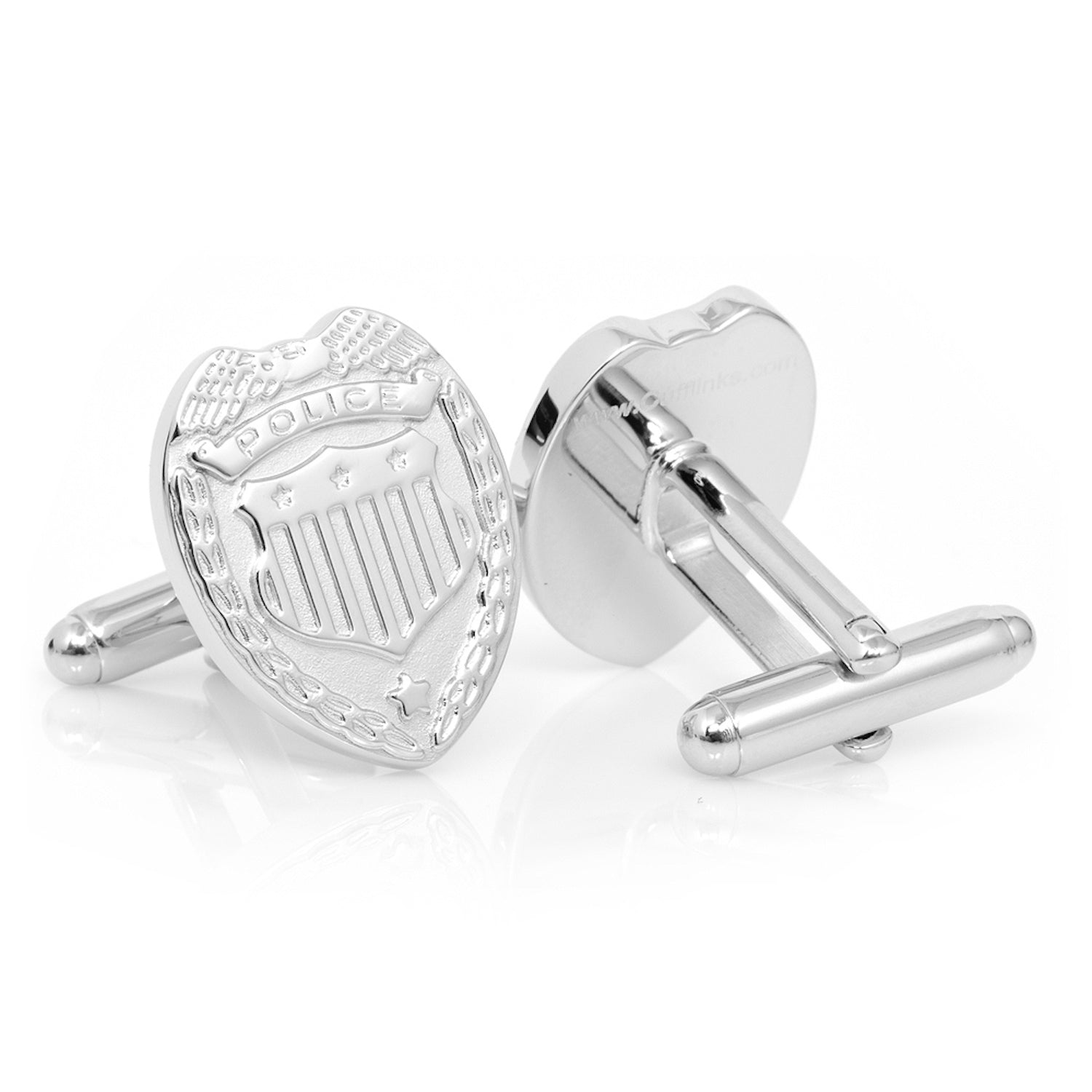  Cufflinks Silver Police Badge Cufflinks - Default Title - Bonton