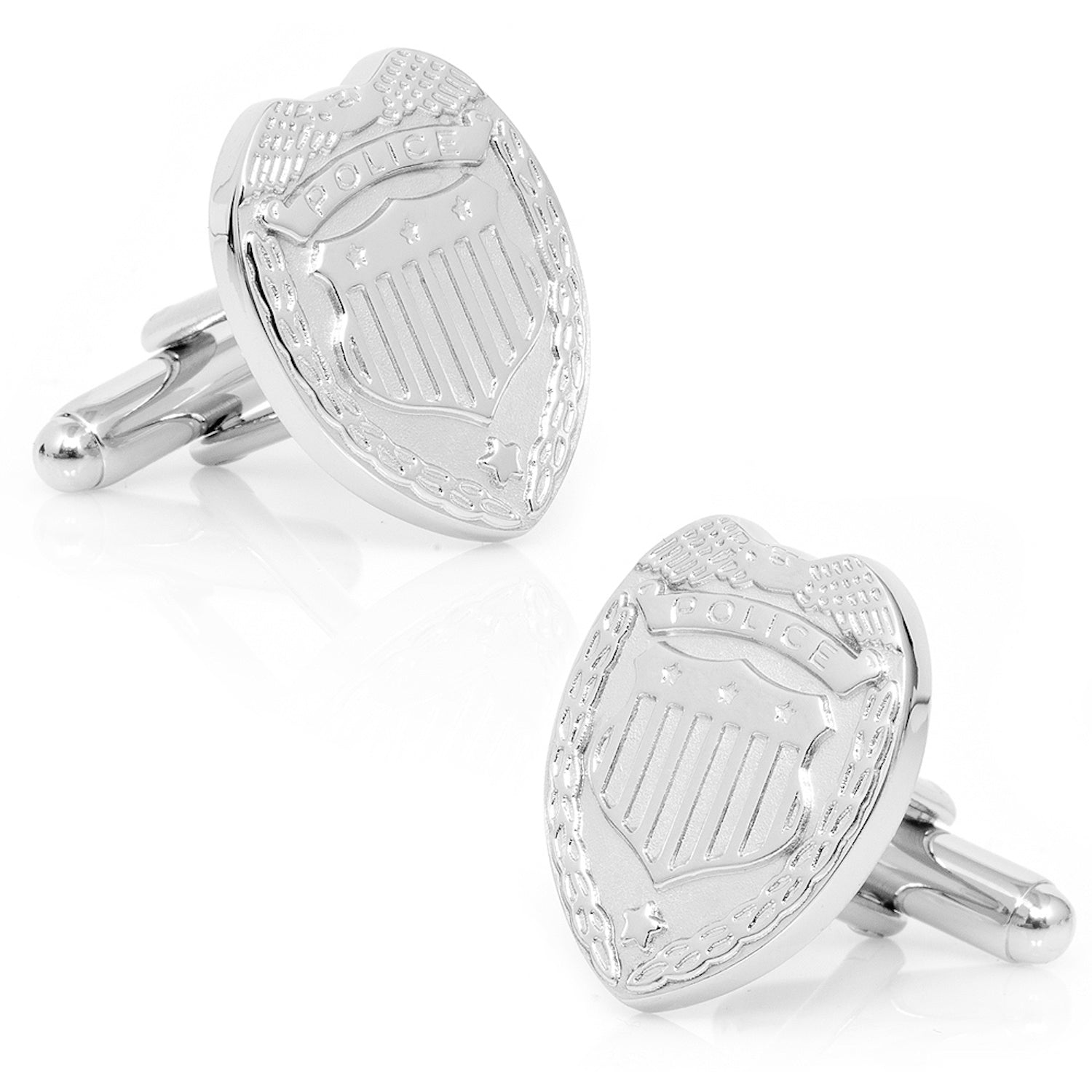  Cufflinks Silver Police Badge Cufflinks - Default Title - Bonton