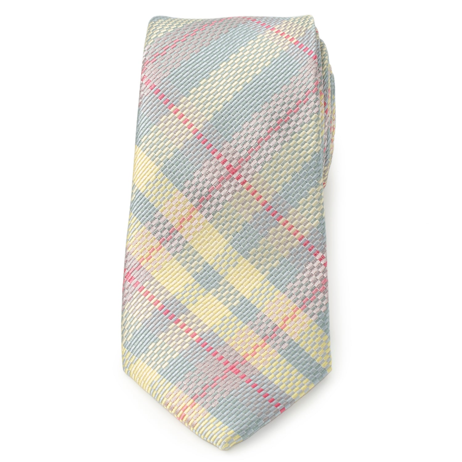  Cufflinks Pastel Plaid Men's Tie - Default Title - Bonton