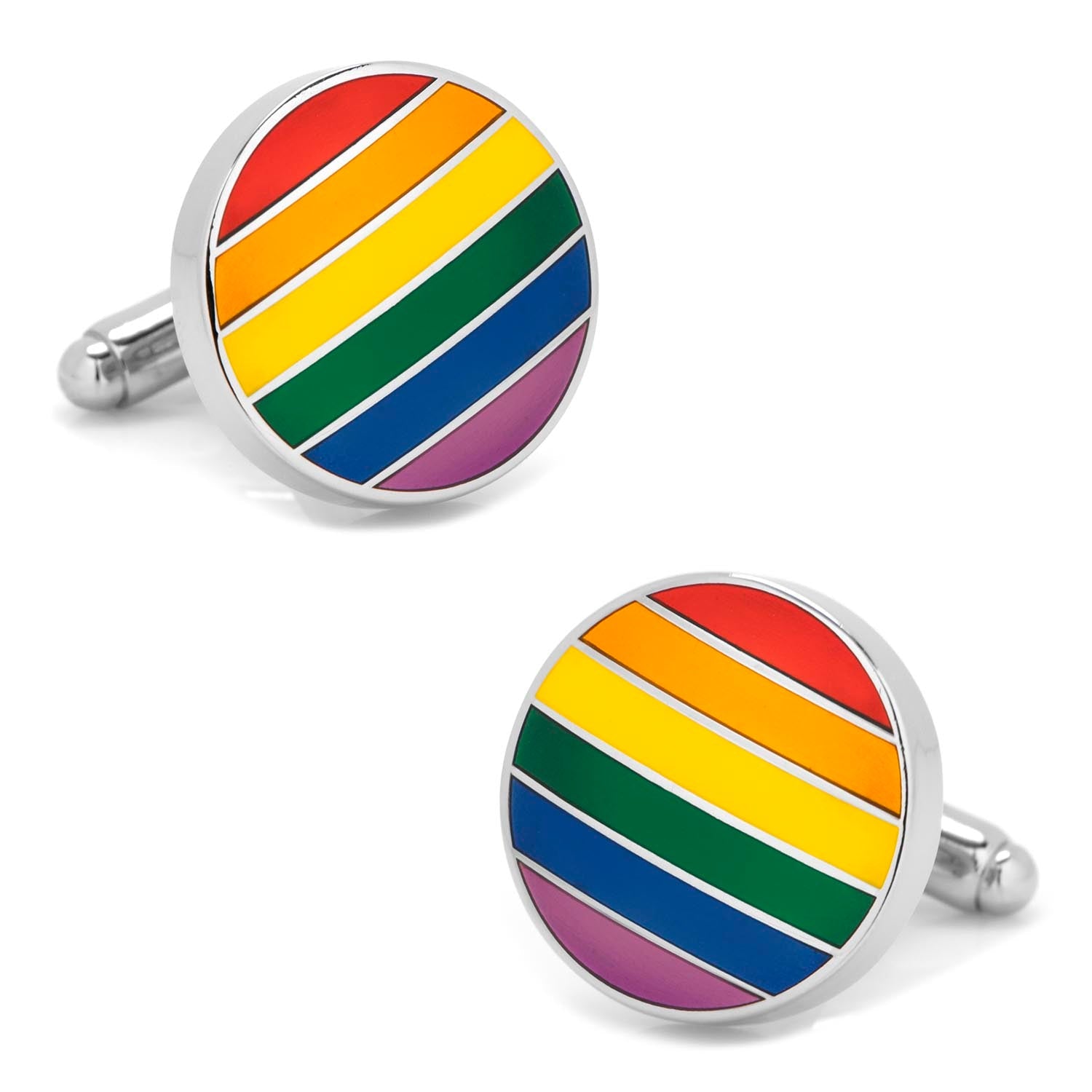  Cufflinks Rainbow Stripe Cufflinks - Default Title - Bonton