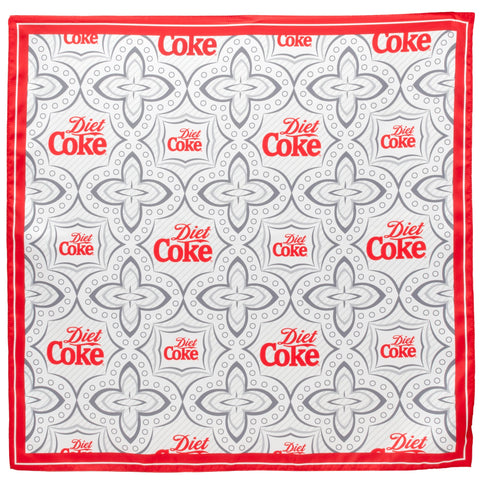 Satin Diet Coke Print Grey Scarf