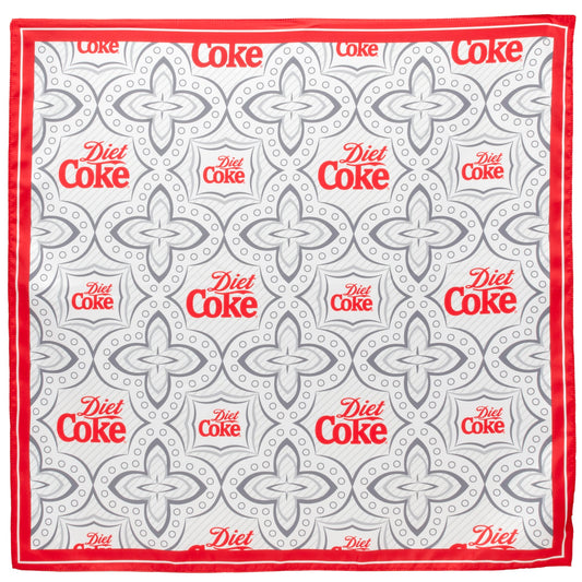 Satin Diet Coke Print Grey Scarf