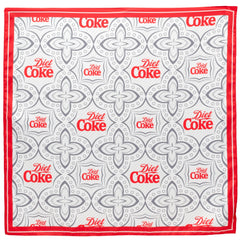 Satin Diet Coke Print Grey Scarf