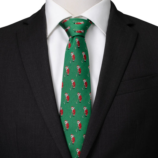 Santa Golf Par-Tee Men's Green Tie