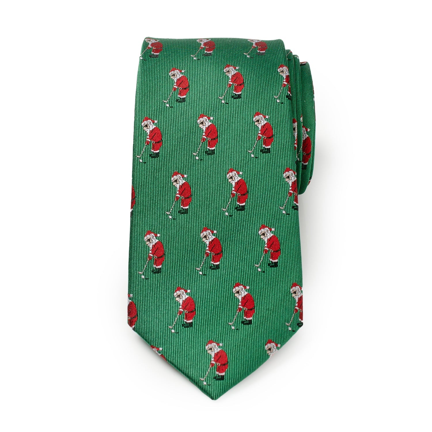  Cufflinks Santa Golf Par-Tee Men's Green Tie - Default Title - Bonton