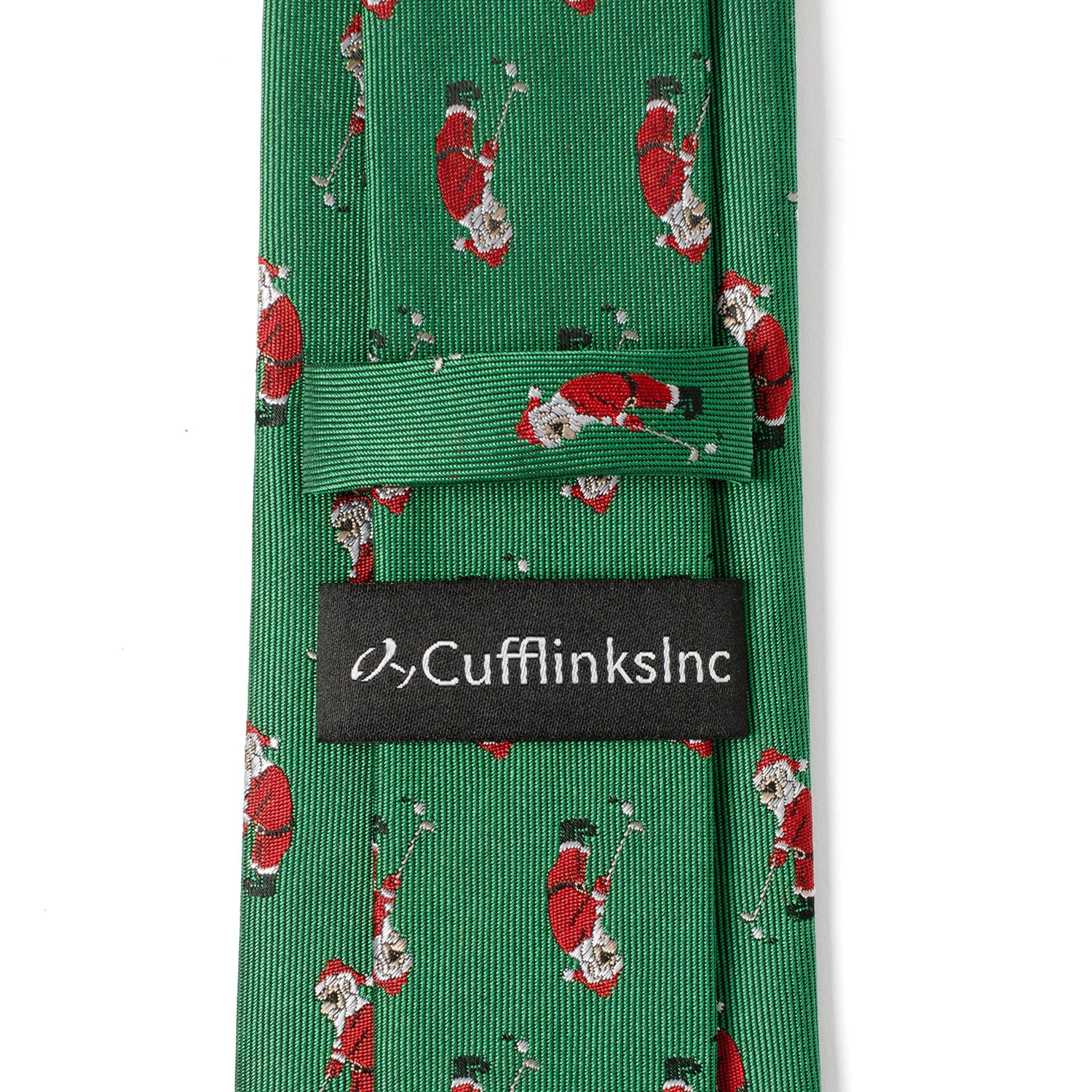  Cufflinks Santa Golf Par-Tee Men's Green Tie - Default Title - Bonton