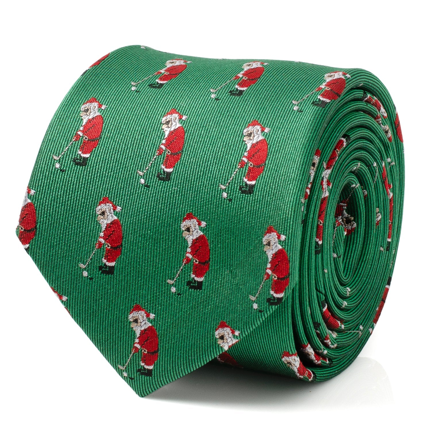  Cufflinks Santa Golf Par-Tee Men's Green Tie - Default Title - Bonton