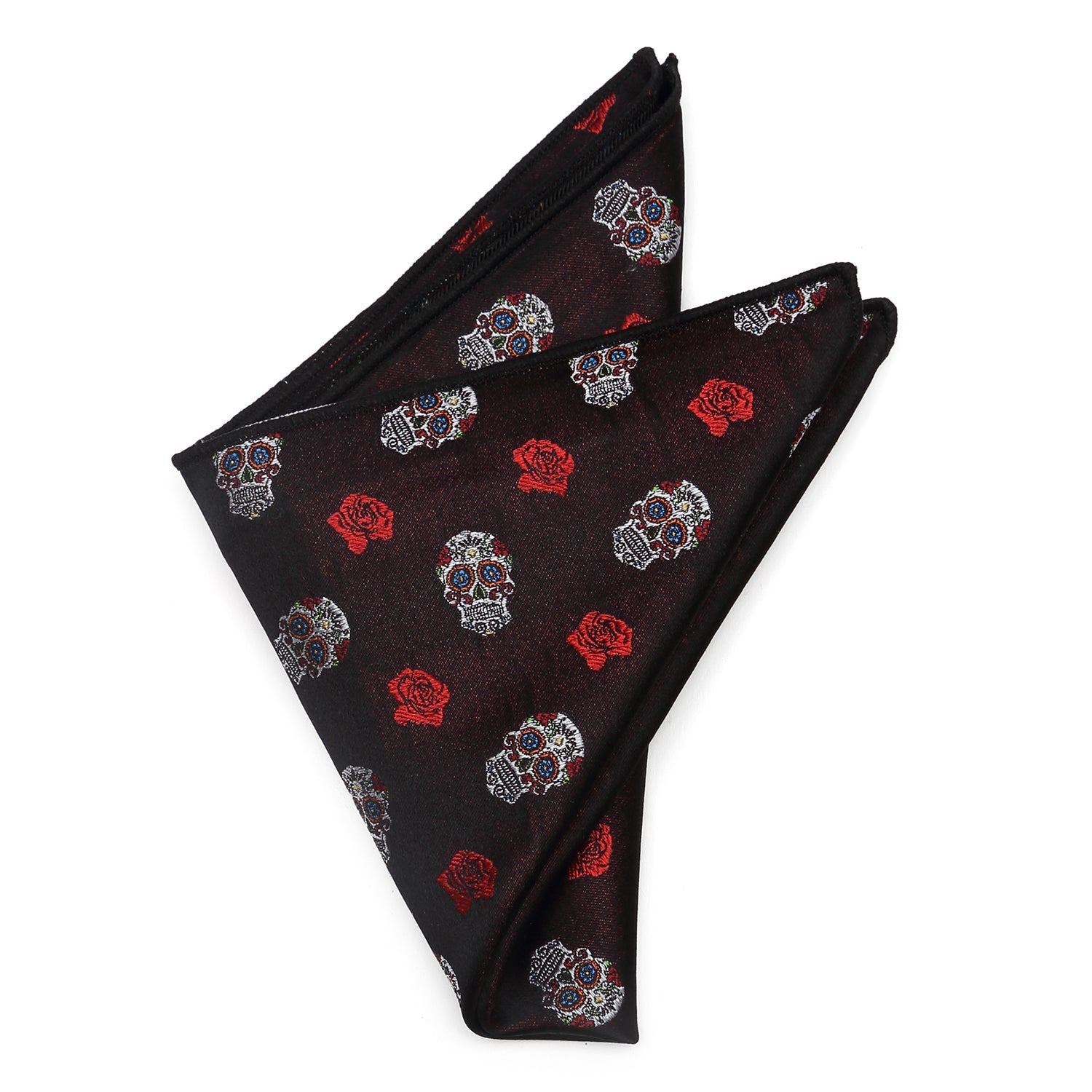  Cufflinks Sugar Skull Pocket Square - Default Title - Bonton