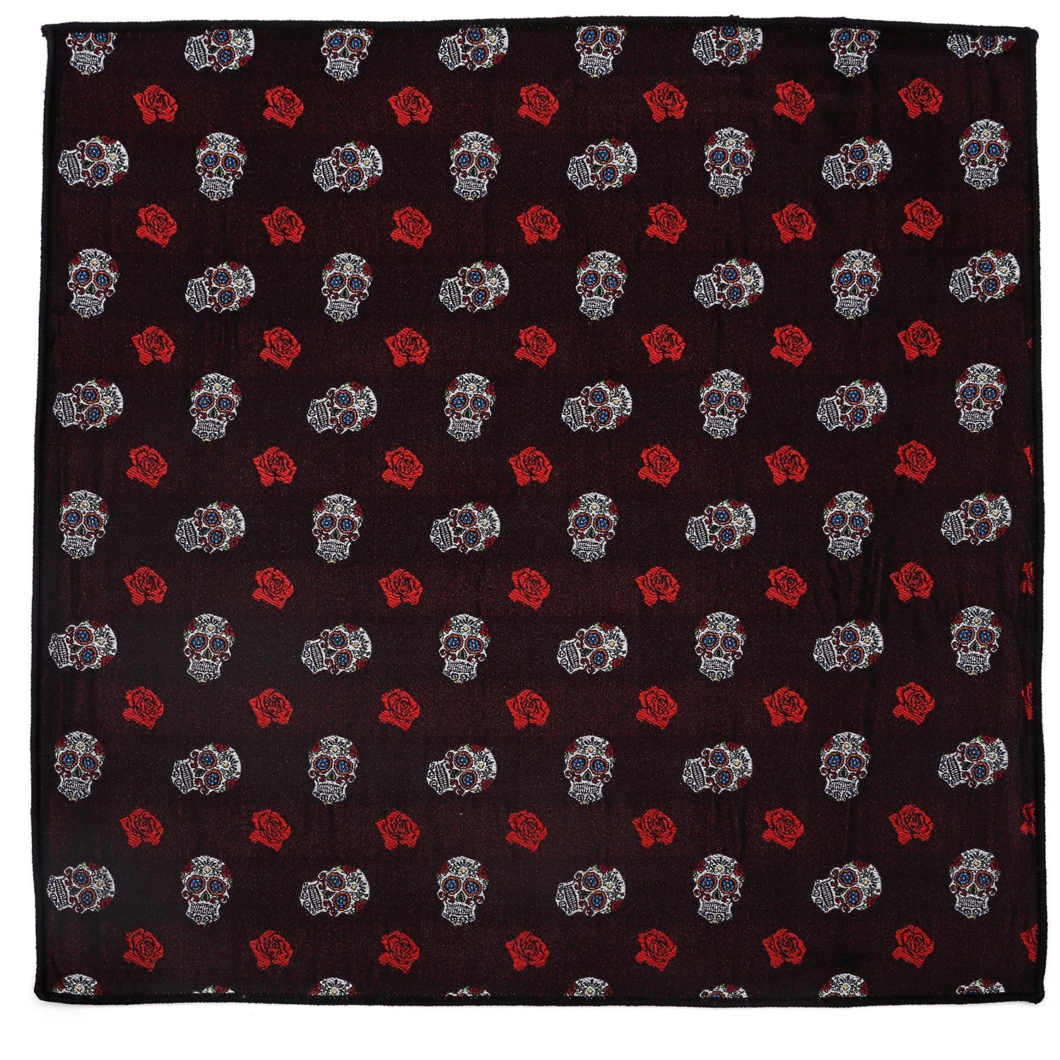  Cufflinks Sugar Skull Pocket Square - Default Title - Bonton