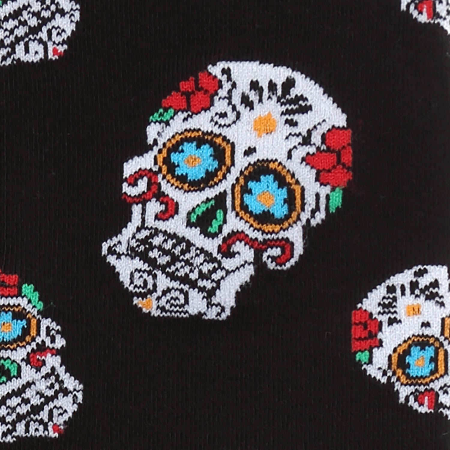  Cufflinks Sugar Skull Black Socks - Default Title - Bonton