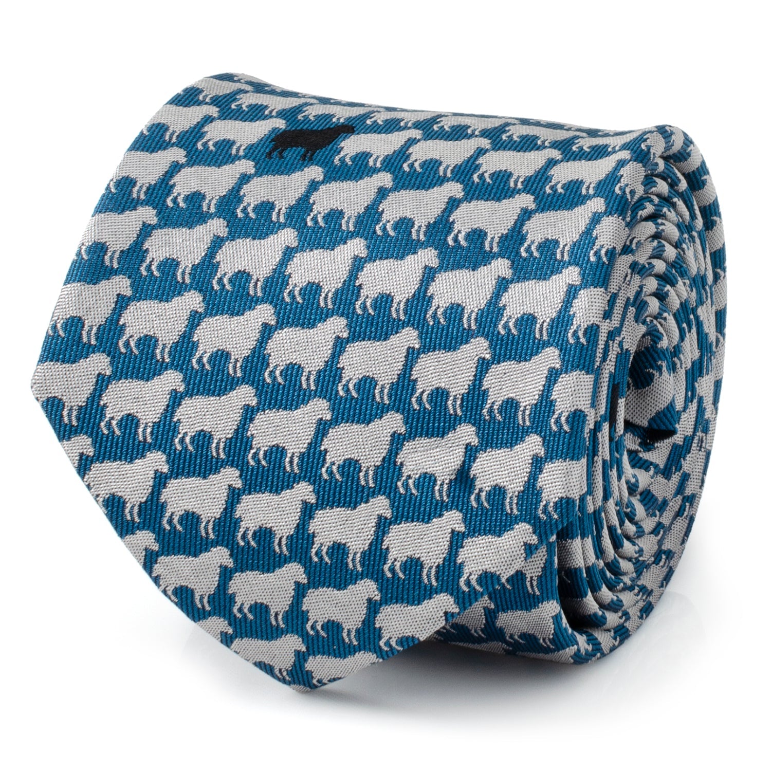  Cufflinks Black Sheep Blue Silk Men's Tie - Default Title - Bonton