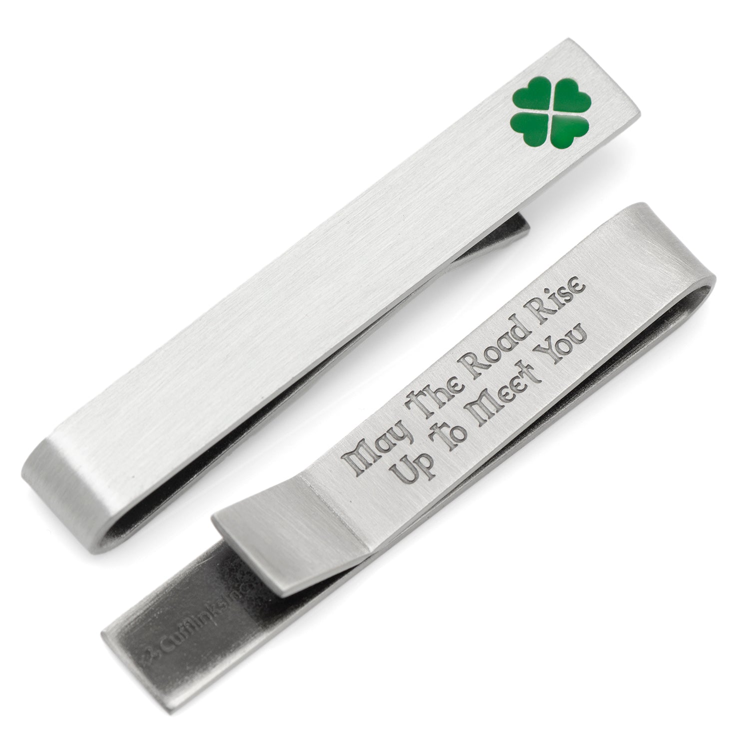  Cufflinks Shamrock Hidden Message Tie Bar - Default Title - Bonton