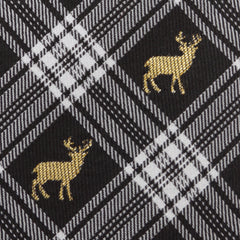 Black Plaid Stag Men's Tie