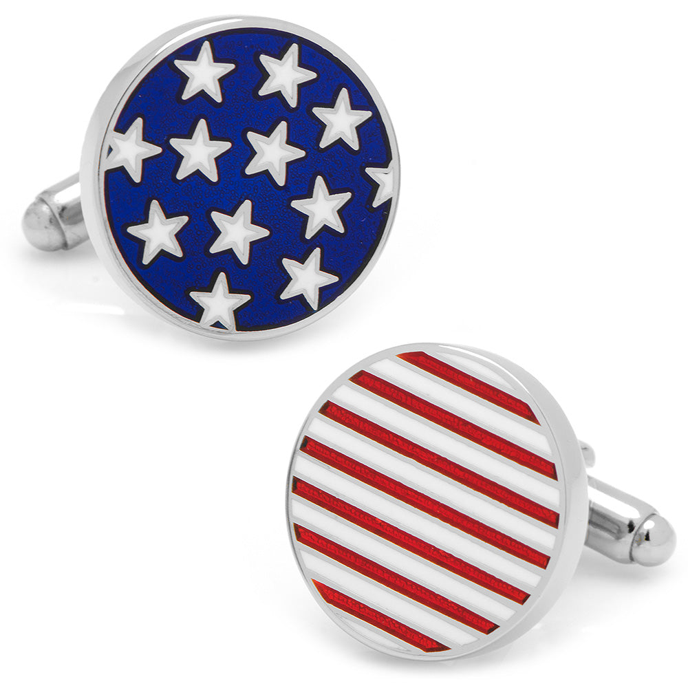  Cufflinks Stars and Stripes American Flag Cufflinks - Default Title - Bonton