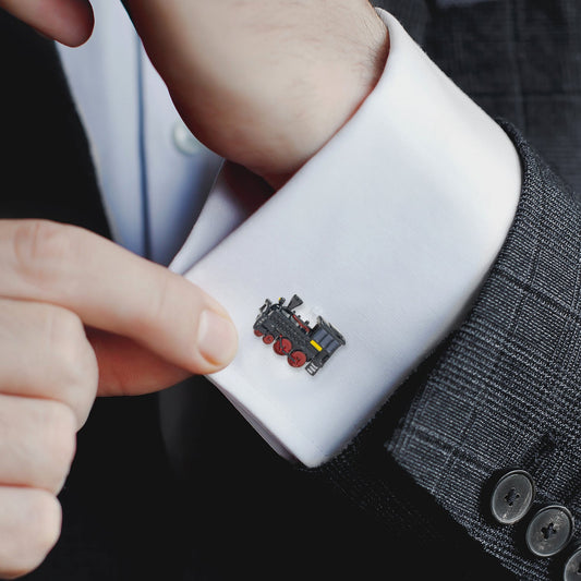 3D Steam Engine Cufflinks