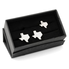 Silver Texas Cufflinks and Lapel Pin Gift Set