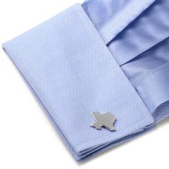 Silver Texas Cufflinks and Lapel Pin Gift Set