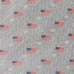 Light Gray American Flag Men's Tie