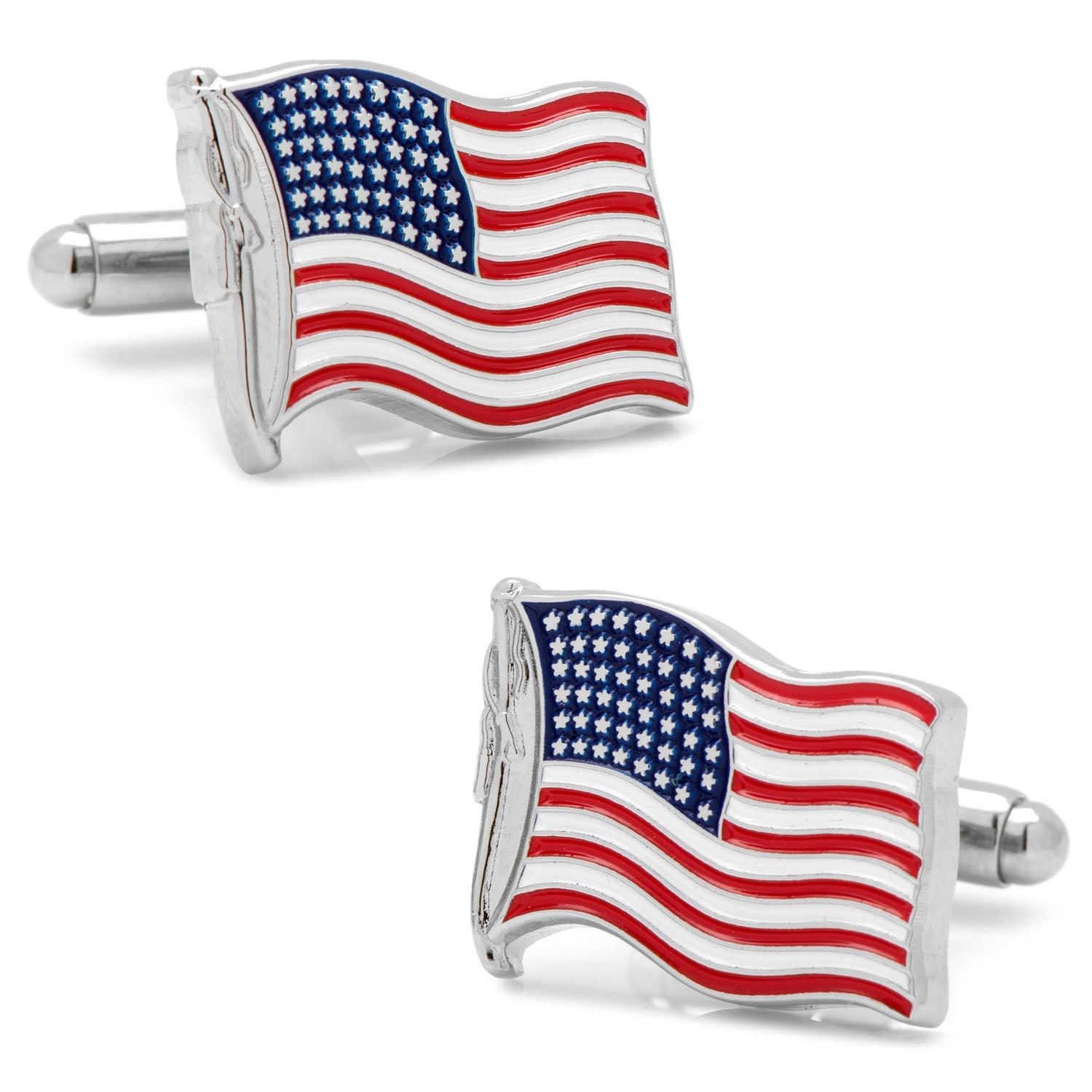  Cufflinks American Waving Flag Cufflinks and Tie Bar Gift Set - Default Title - Bonton