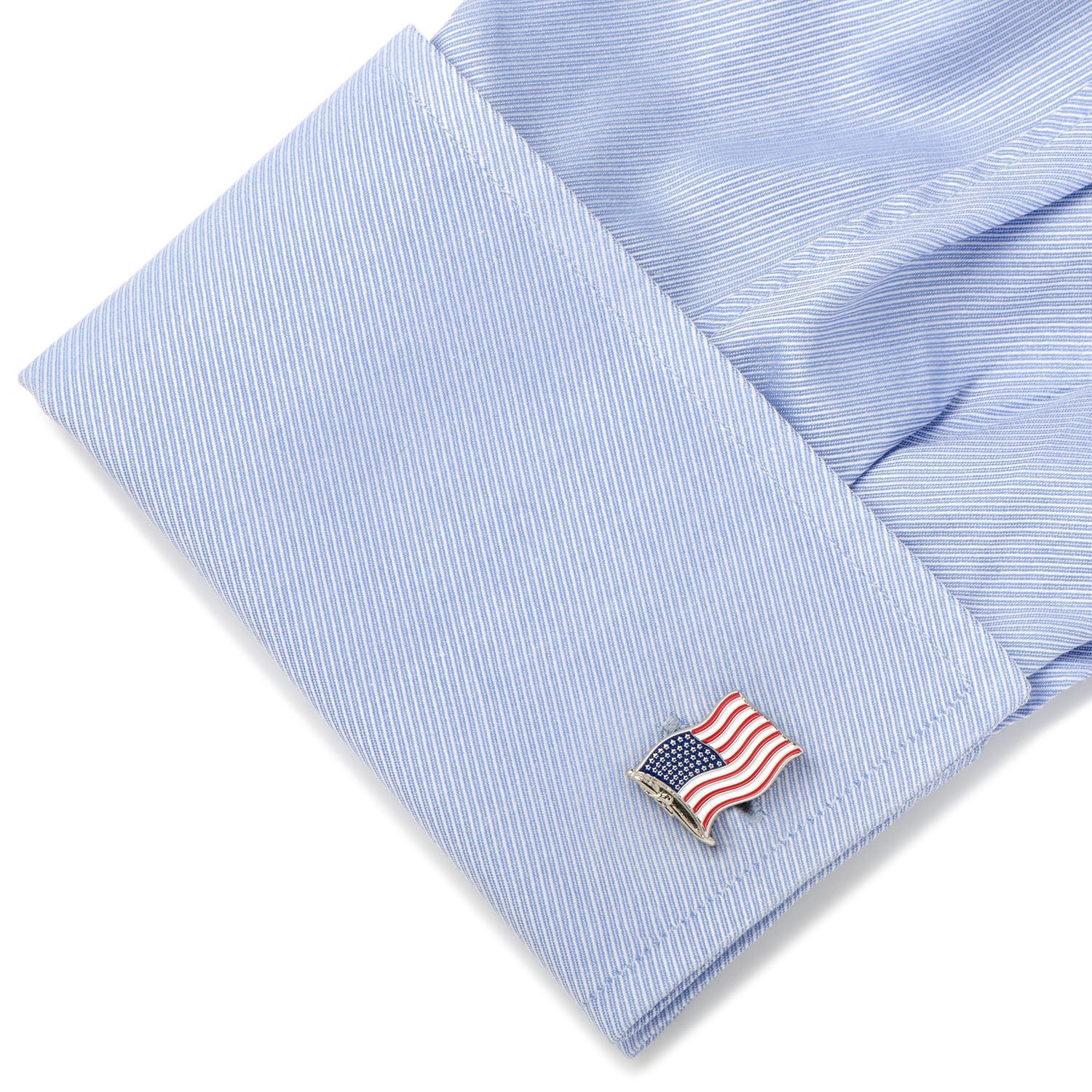  Cufflinks American Waving Flag Cufflinks and Tie Bar Gift Set - Default Title - Bonton