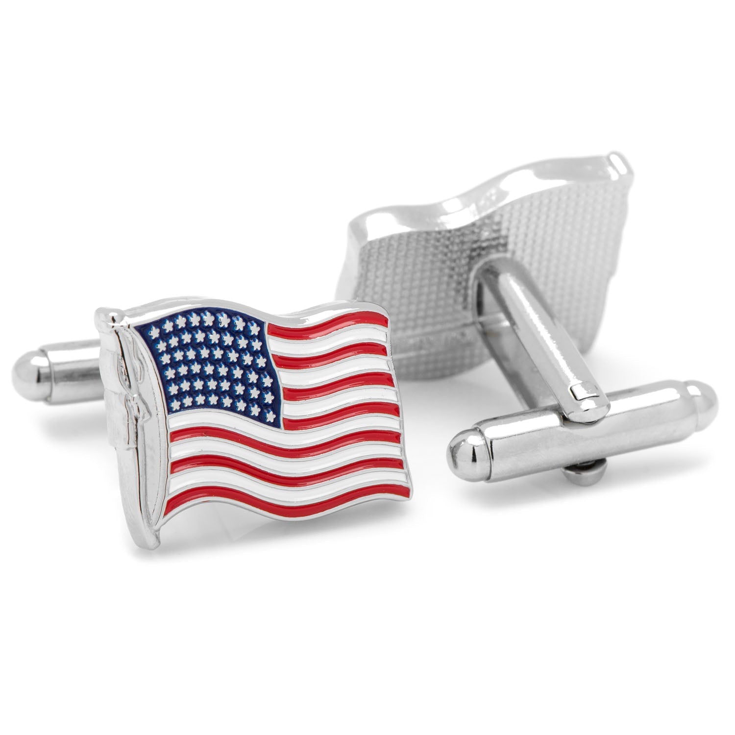  Cufflinks Waving American Flag Cufflinks - Default Title - Bonton