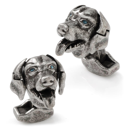 Swarovski Blue Eyed Mechanical Labrador Cufflinks